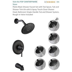 POP KITCHEN & BATH - RAINFALL‎ SHOWER FAUCET SET